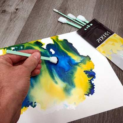 Tim Holtz Alcohol Inks - Shades of Blue - Denim, Stonewashed, Aquamarine, Pool, Cloudy Blue - 7 Ink Set - 10 Blending Tools
