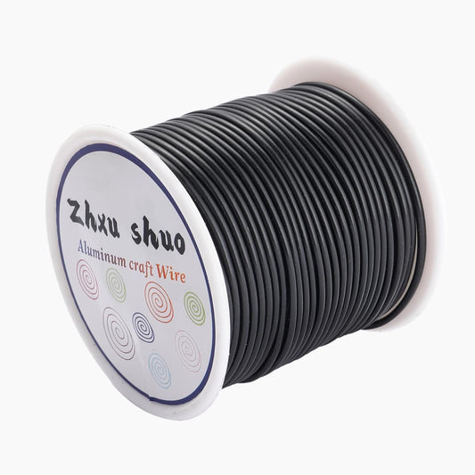 12 Gauge(2mm) Aluminum Wire 35 Yards Anodized Metal Wire for Bonsai Armature Crafting Sculpting Jewelry Craft Making Beading Floral (Black, 12 Gauge)