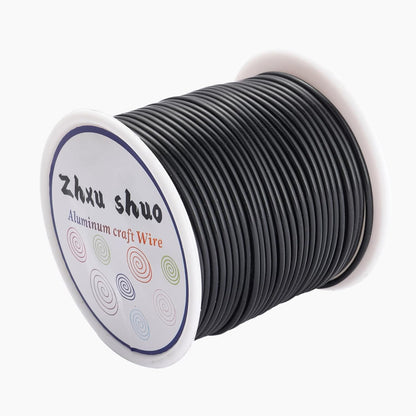12 Gauge(2mm) Aluminum Wire 35 Yards Anodized Metal Wire for Bonsai Armature Crafting Sculpting Jewelry Craft Making Beading Floral (Black, 12 Gauge)