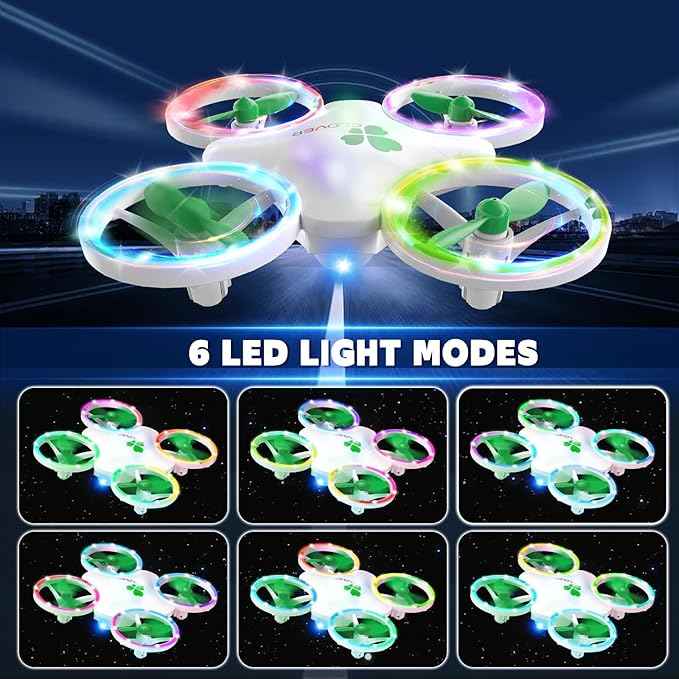 Clover Drone for Kids – Beginner-Friendly LED Quadcopter with Dual Modular Batteries, Easy to Fly, Altitude Hold, One-Key Takeoff, 360 Flips – Gift for Boys & Girls Age 6+
