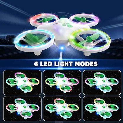Clover Drone for Kids – Beginner-Friendly LED Quadcopter with Dual Modular Batteries, Easy to Fly, Altitude Hold, One-Key Takeoff, 360 Flips – Gift for Boys & Girls Age 6+