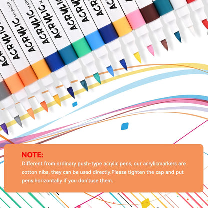48 Color Acrylic Paint Markers - Premium Brush Tip Paint Acrylic Pens for Artists & DIY Crafters - Vibrant, Long-Lasting Markers for Rock, Ceramic, Wood, Canvas, Glass, Plastic, Calligraphy & Crafts