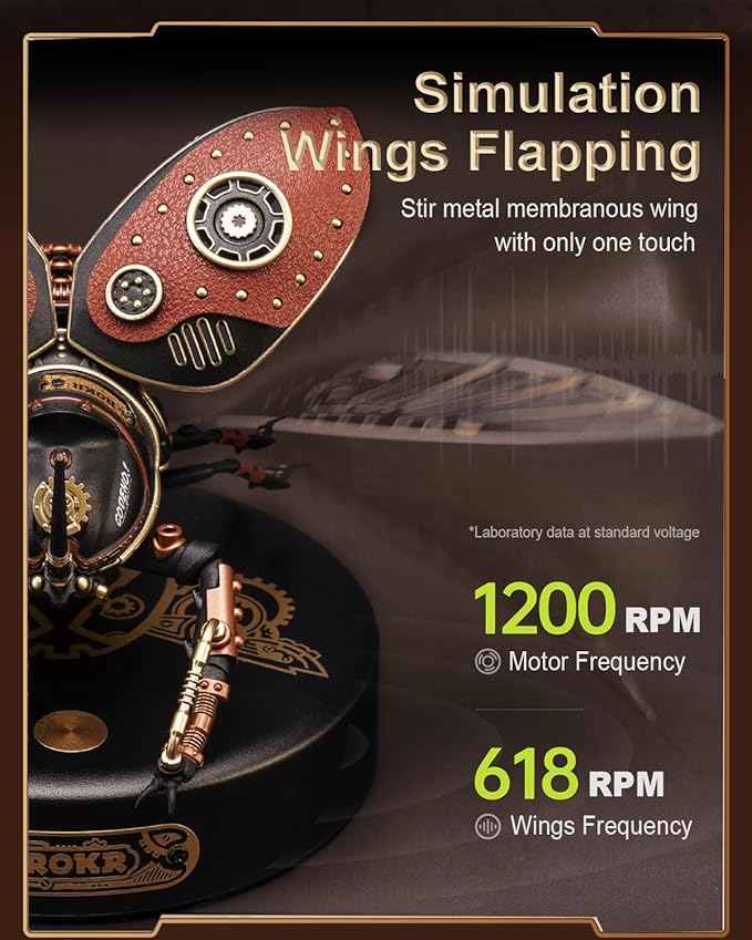 ROKR 3D Puzzles for Adults Electric Insect Metal Model Building Kit Desk Toys Hobby Kit for Adults Gift for Teens (Rhinoceros Beetle)