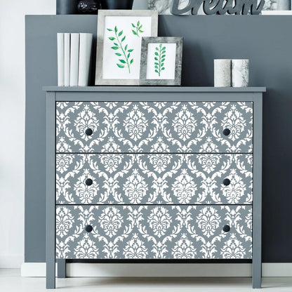 Damask Stencils for Walls 12inch Damask Stencil Large Texture Stencils for Painting on Wood Furniture Canvas Paper Fabric