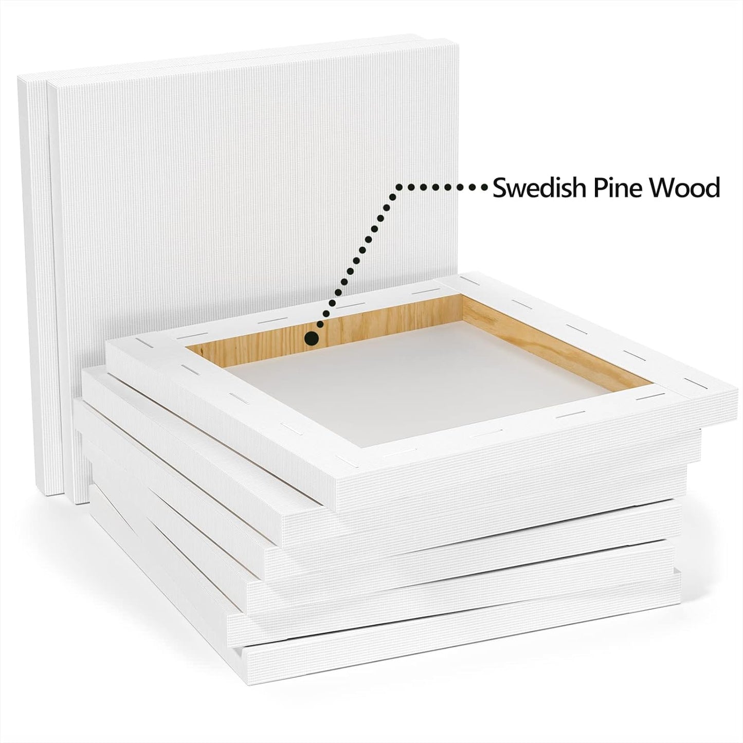 GOTIDEAL Stretched Canvases for Painting, 24x36" Inch Set of 2, Primed White - 100% Cotton Blank Art Large Canvas Boards for Painting for Acrylic Pouring, Oil Paint Dry & Wet Art Media