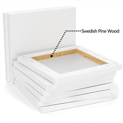 GOTIDEAL Stretched Canvases for Painting, 24x36" Inch Set of 2, Primed White - 100% Cotton Blank Art Large Canvas Boards for Painting for Acrylic Pouring, Oil Paint Dry & Wet Art Media