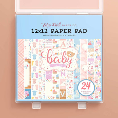 iBune 4 Pack 12x12 Scrapbook Paper Storage, Plastic Storage Organizers Craft Storage Box, Art Supply Puzzle Storage Box, Inner Size 12.2 x 12.2 x 0.85 in