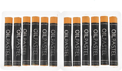 PATIKIL Dark Yellow Oil Pastels, 12Pcs Soft Oil Crayons Creamy Pastels Stick Art Supplies for Art Painting Drawing Blending Graffiti for Artists Beginners