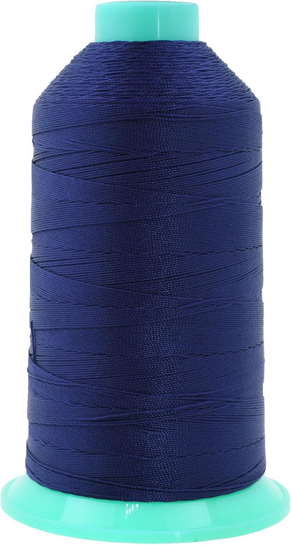 Mandala Crafts Bonded Nylon Thread Navy Blue Heavy Duty Sewing Threads - 1250 YDs Size 138 420D T135 Tex 135 Thread for Leather Jeans Weaving Outdoor Marine Upholstery Threads