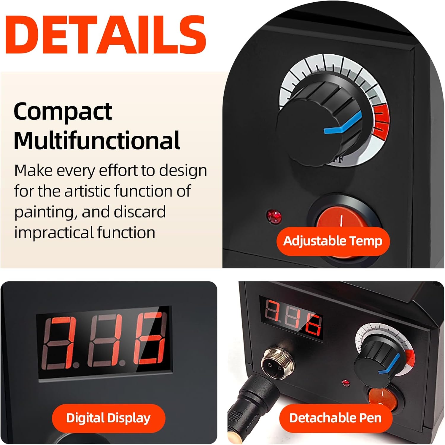 Wood Burning Tool, Wood Burner kit Pen 200~750℃, Wood Burning kit with Digital Thermometer Temperature Adjustable Temperature, 2 pyrographic Wood Burning pens, 36 Wood Burning Pen Tips - Crafty Corner