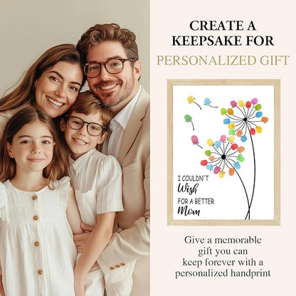 Physkoa Handprint Art Kit for Mom – Mommy Keepsake Craft with Poem & Frame – DIY Handprint Gift from Kids, Baby, Daughter, Son – Mother’s Day, New Mom, Birthday Present(2 Art Styles Included)