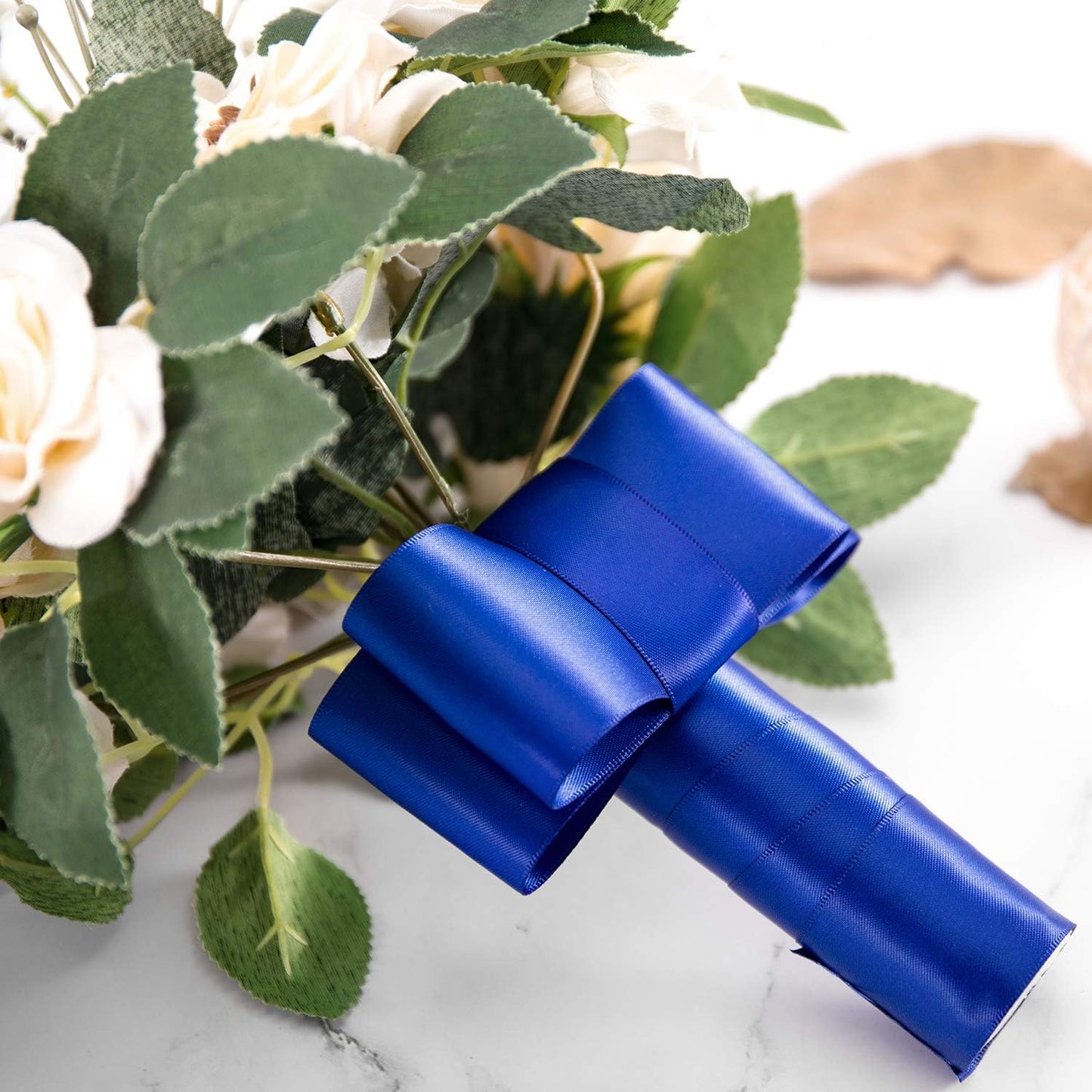 Humphrey's Craft 1-1/2 Inch Cobalt Blue Double Faced Satin Ribbon - 25 Yards Variety of Color for Crafts Gift Wrapping Bows Bouquet Decoration Sewing Christmas Tree Wedding Invitation Card. - Crafty Corner