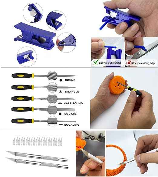 3D Printing Tool Kits for 3D Printer with Wood Toolbox 124Pcs 3D Printing Accessory Includes Deburring Tool,Sanding Pens, Tube Cutter for 3D Print Model Removing, Cleaning, Finishing