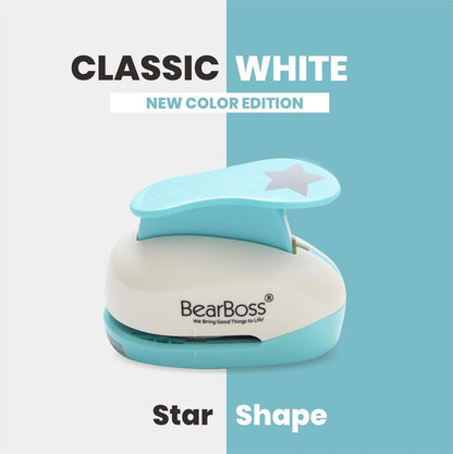 BearBoss Star Paper Punch, Handmade Scrapbook Paper Puncher, Different Size of Scrapbooking Punches Crafting Designs for Office Supplies, Card Making, DIY Albums Photos, Classic White - Crafty Corner