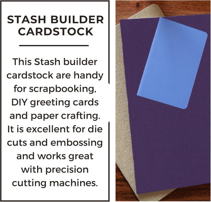 PA Paper Accents Stash Builder Cardstock 8.5" x 11" Royal Iris, 65lb colored cardstock paper for card making, scrapbooking, printing, quilling and crafts, 25 piece pack