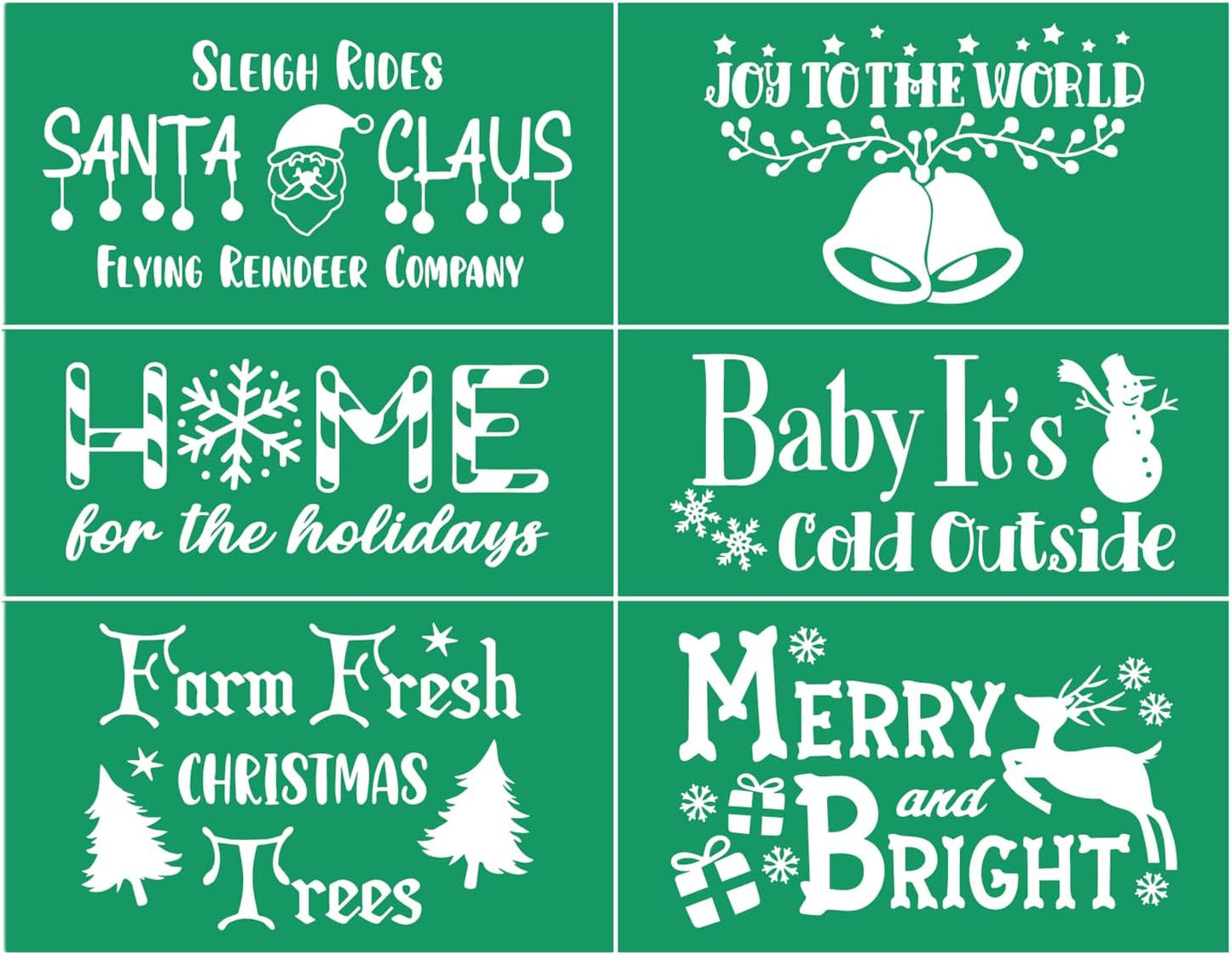 JAJADO Christmas Tree Stencil Deer Silk Screen Stencils Reusable Self Adhesive Silk Screen Transfers Screen Print Stencil Holiday for Crafts on Wood, Fabric, Glass, Mug, DIY Christmas Home Decor