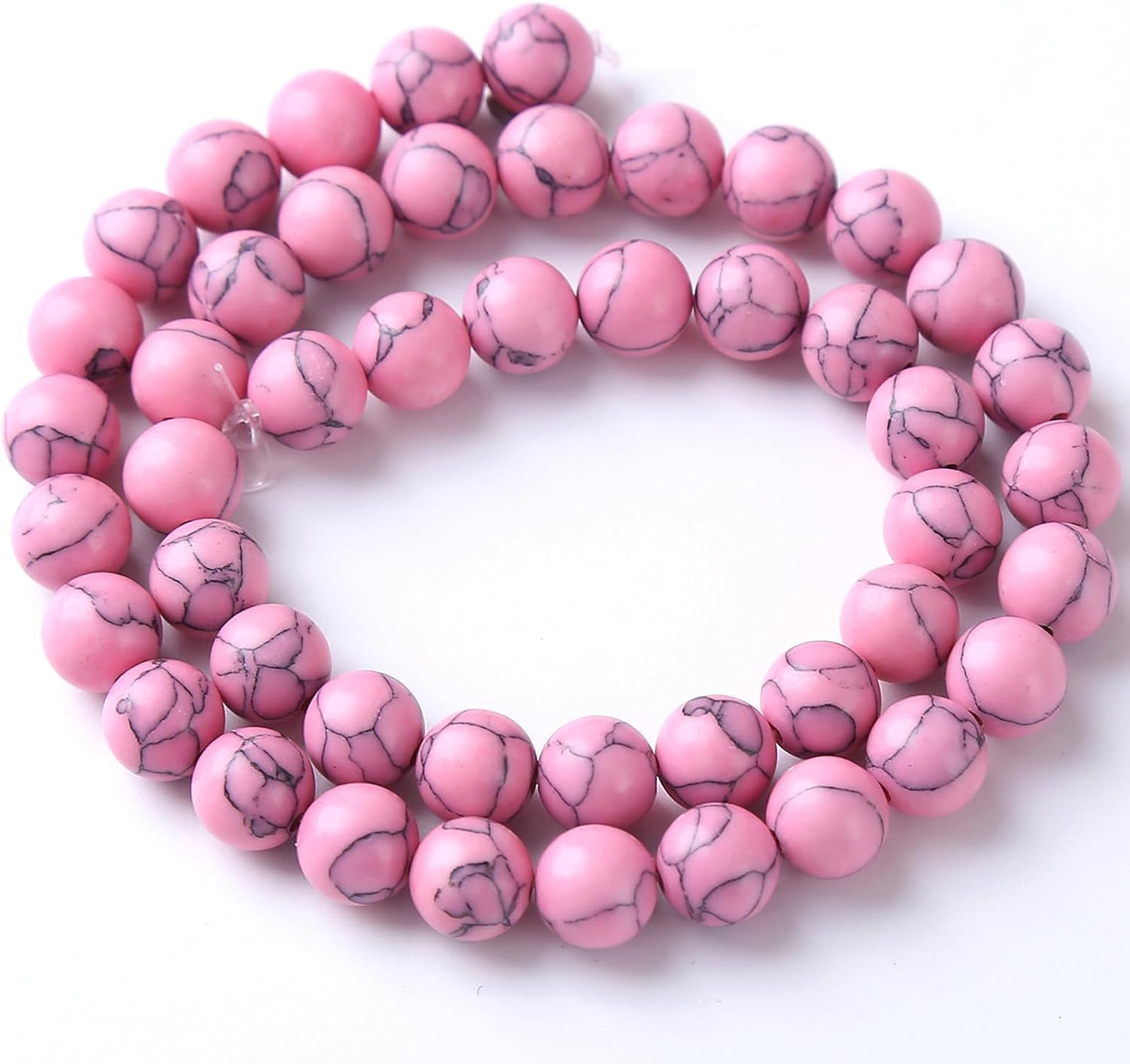 90pcs 4mm Pink Turquoise Beads Natural Stone Round Loose Spacer Beads for Jewelry Making DIY Bracelet Necklace 1 Strand 15.5inch
