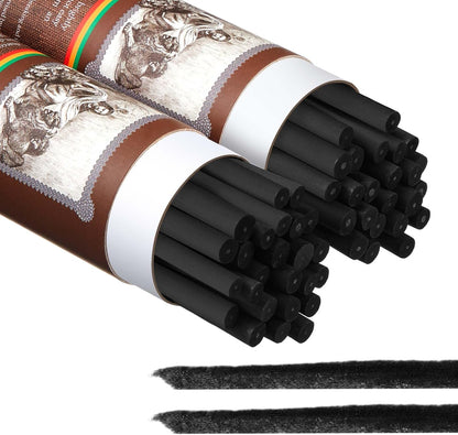 Gueevin 50 Pcs Willow Charcoal Sticks, Willow Charcoal, Artists, Beginners, Students, Perfect for Sketching, Drawing, Shading, and Fine Art Christmas Gifts for Art (7-9mm)