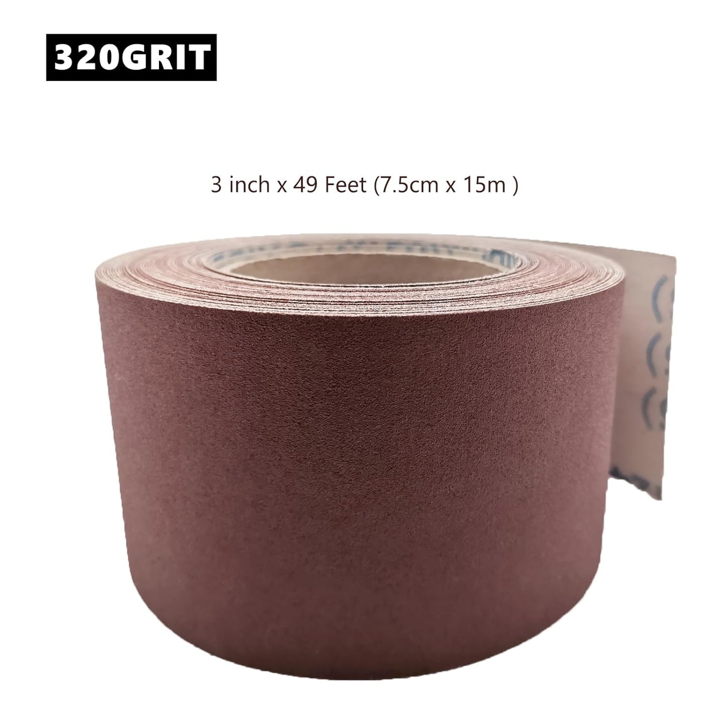 320 Grit Sandpaper Roll, 3 Inch x 49 Feet Emery Cloth Roll Aluminum Oxide Abrasive Paper Roll Continuous Sandpaper for Metalworking, Woodworker, Furniture Repair, Sanding Automotive Plumbing