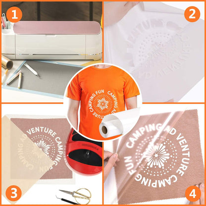 RENLITONG White HTV Iron on Vinyl 12Inch by 10ft Roll Heat Transfer Vinyl for T-Shirt HTV Rolls for All Cutter Machine - Easy to Cut & Weed for Heat Transfer Design