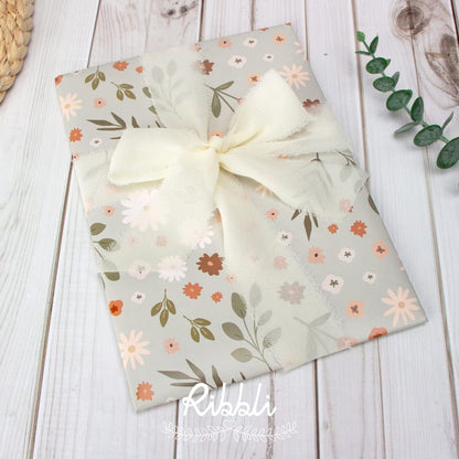 Ribbli Ivory Chiffon Ribbon 1-1/2 inch x 30 Yard Handmade Fringe Chiffon Ivory Silk Ribbon,Cream Ribbon for Wedding Invitations, Bridal Bouquets Wrapping, Flower Arrangement Decoration - Crafty Corner