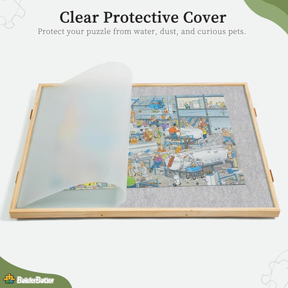 2000 Pieces 2-in-1 Tilting & Rotating Puzzle Board, 40.16"x28.5"Portable Puzzle Table with 4 Drawers & Cover