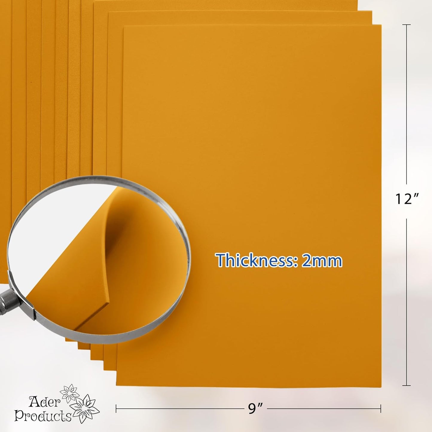 Mustard EVA Foam Sheets for Crafts, 9 x 12 Inch, 2mm Thickness – Ideal for DIY Arts and Crafts, Foam Paper for Kids, Cosplay and Costumes - 15 Pack - Crafty Corner