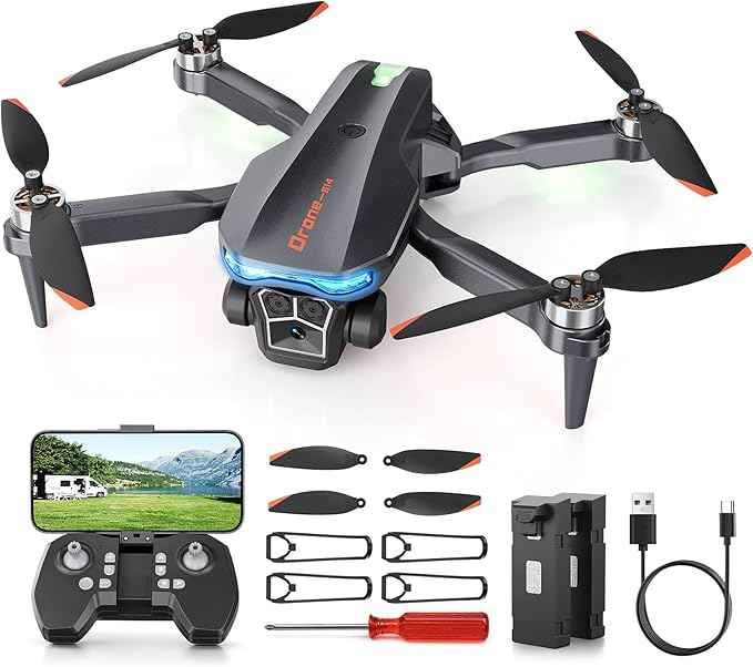 Drone with Camera - Foldable Brushless Motor Drone for Adults/Kids, 1080P HD RC quadcopter. Waypoint Fly, Altitude Hold, One Key Take Off/Landing, Gesture Selfie, 3D Flip, Long Flight Time