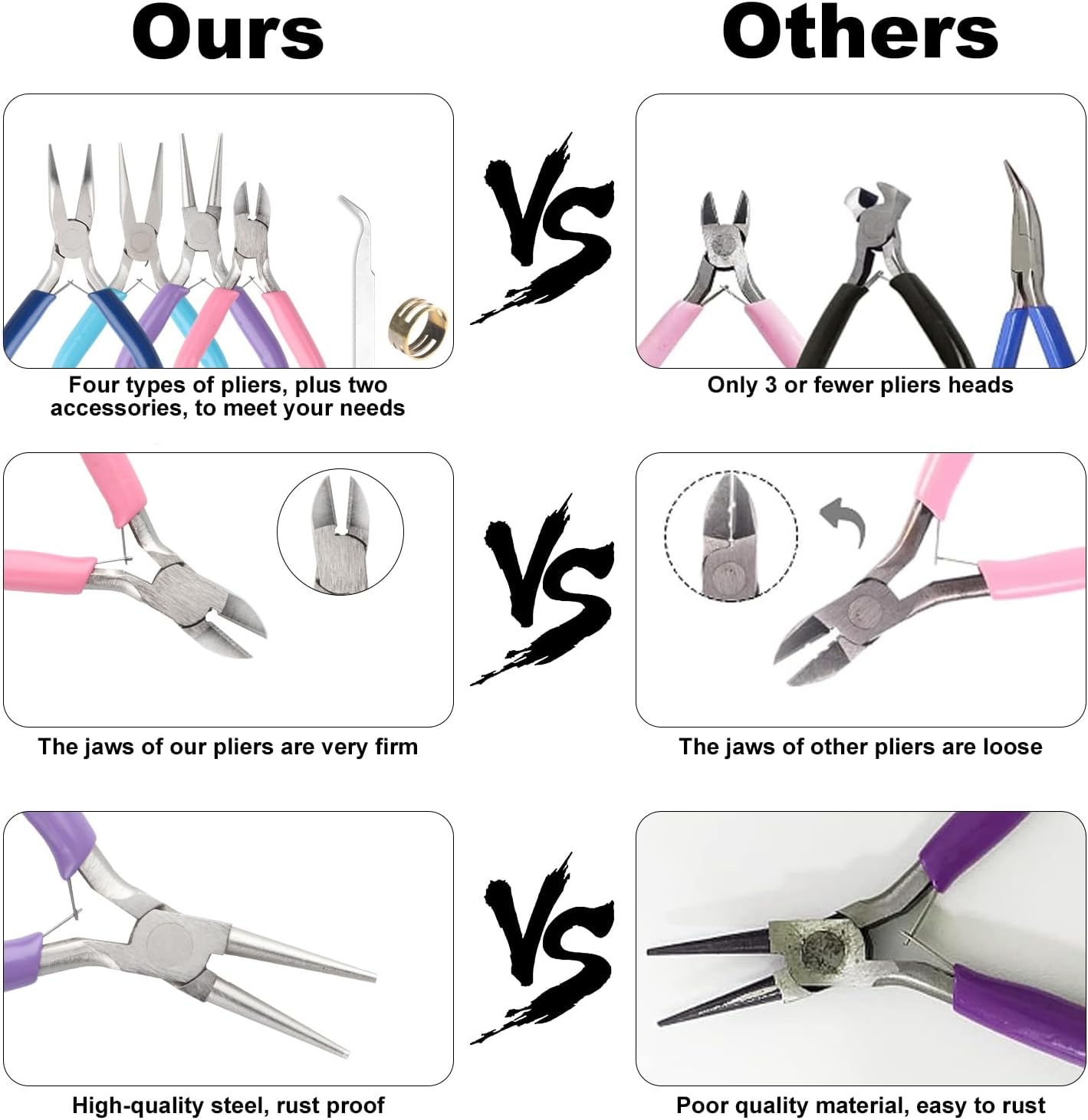 4 Pack Jewelry Making Pliers Tools Set, Jewelry Making Needle Nose Chain Nose Round Bent Pliers Wire Cutter for Bracelet Beading DIY Craft Jewelry Making Supplies - Crafty Corner