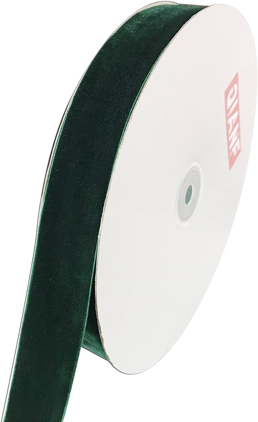 Vintage Hunter Green Velvet Ribbon, 1 Inch X 25Yd - Crafty Corner