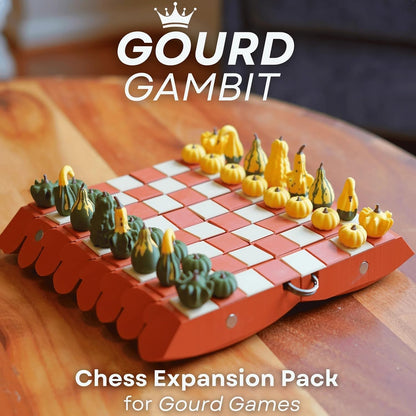 Pumpkin Game Set: Magnetic Chess Checkers, Dice Tower, Cribbage, Card Holder, Forgecore Gourd Games, Gourd Gambit Pumpkin Chess Expansion Pack, 3D Printing Portable Adult Pumpkins Board Game Set(2#2)