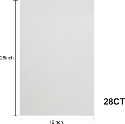 Aida Cloth 28 Count Cross Stitch Fabric,19×28inch (28CT,White)