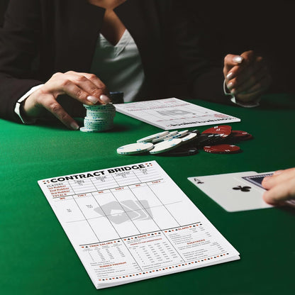 party greeting 150 Sheets Contract Bridge Score Pad and Tallies Contract Bridge Score Notepad Canasta Score Pads Print with Trick Rubber Bridge Party Bridge Playing Cards Large Print Game Scoring Card