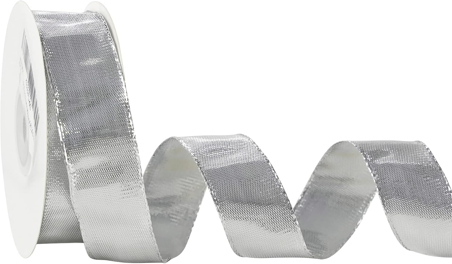 MEEDEE Silver Wired Woven Metallic Ribbon - 1 inch Silver Wired Ribbon for Gift Wrapping, Gift Bows, DIY Crafts, Graduation Baskets, Wedding, Party Decorations (25 Yards) - Crafty Corner
