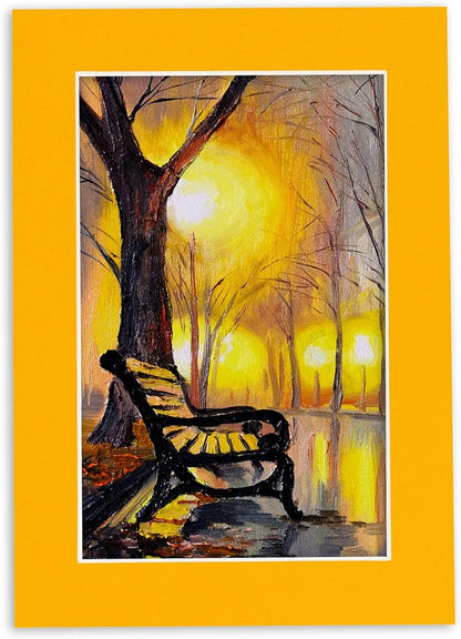 11x14 Mat Bevel Cut for 8.5x11 Photos - Acid Free Golden Orange Precut Matboard - For Pictures, Photos, Framing - 4-ply Thickness