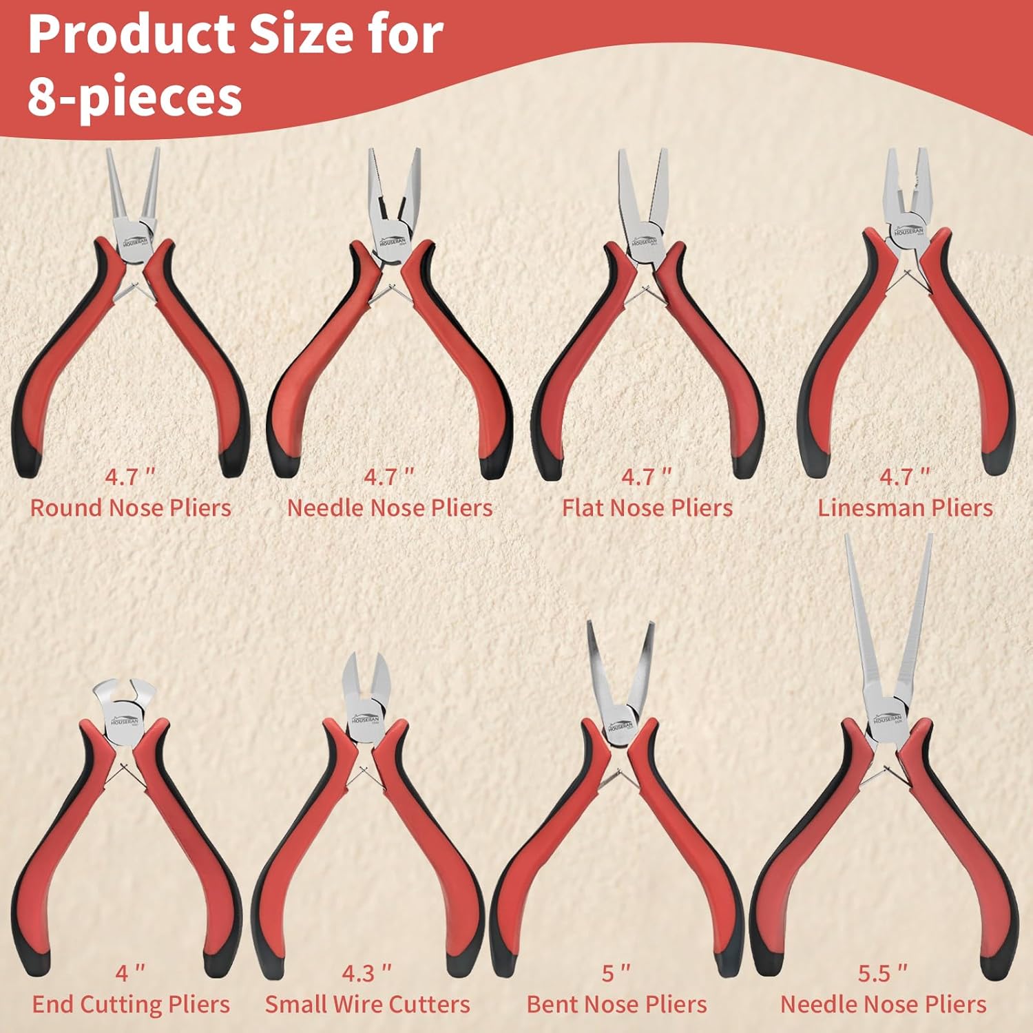 8 Packs Jewelry Pliers Set, Jewelry Making Tools with Needle Nose Pliers, Wire Cutters, Round Nose Pliers, Bent Nose Pliers - Crafty Corner