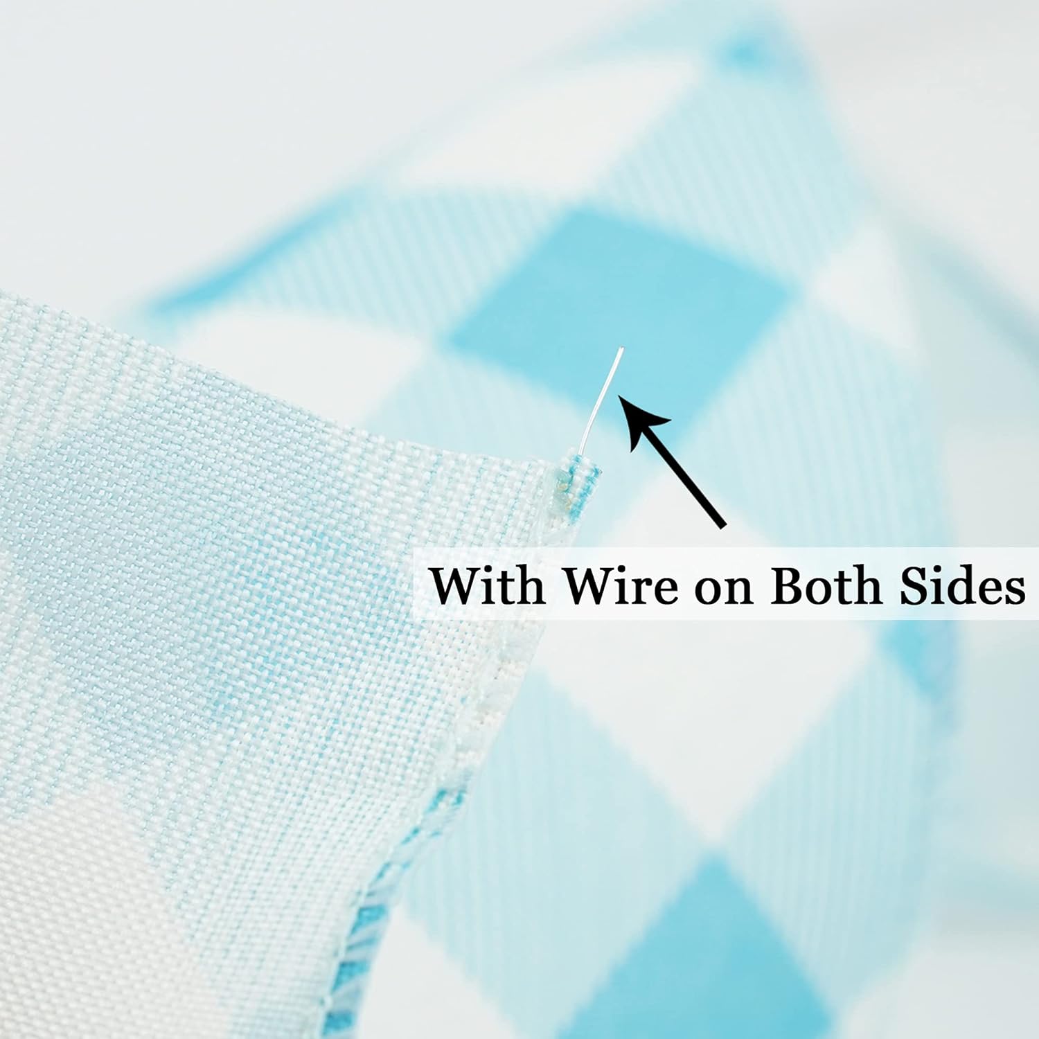 MEEDEE Blue and White Check Ribbon Christmas Wired Ribbon Blue White Burlap Ribbon 2.5 Inch X 10 Yards for Crafts Christmas Tree Decoration Birthday Decor Bows Making Flower Wreath Gift Wrapping - Crafty Corner