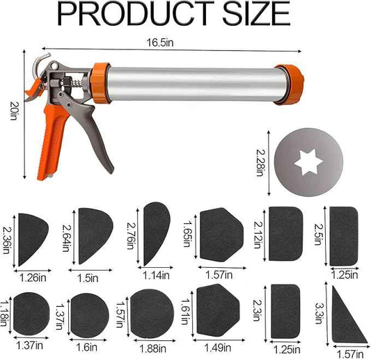 Dsyisvia Clay Roller Machine, Clay Extruder Tool with 20 Plates, Includes 12 Mug Handle Forms for Pottery Complete Polymer Clay Gun Kit,Handheld Clay Gun for Polymer Clay