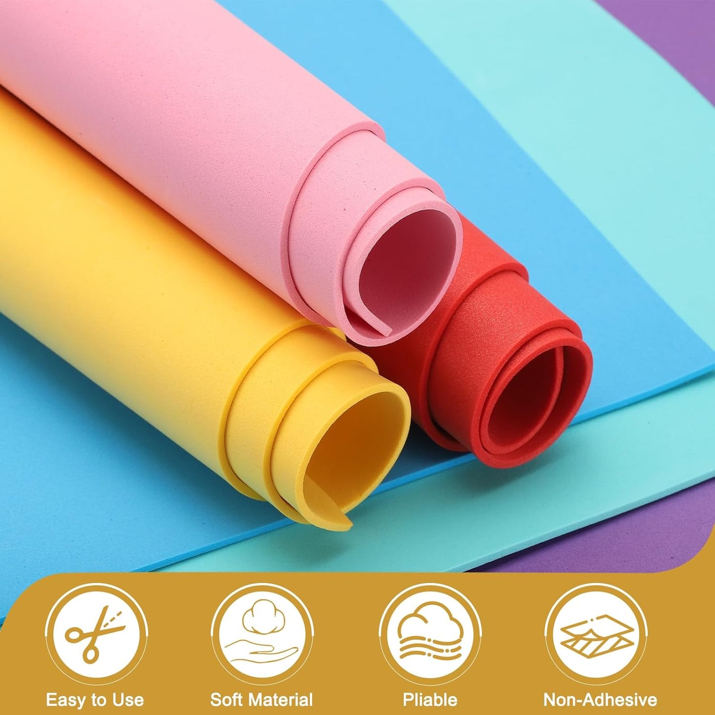 uxcell 10 Pcs Purple EVA A4 Foam Sheets Crafts, 12 x 8 Inch Foam Paper for DIY Crafts Project Classroom Scrapbook Art Cards Home Office Decoration (2mm Thick)