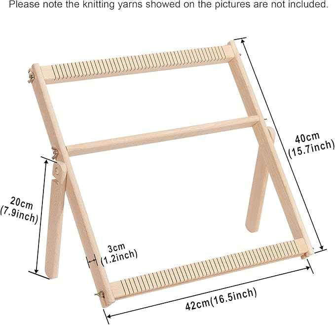WILLOWDALE Weaving Loom, 16.5" L x 15.7" W Wooden Loom Kit,Tapestry Loom for Creative DIY Weaving Art & Crafts, Ideal for Kids, Beginners, Adults