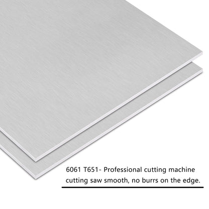 2Pack 6061 T651 Aluminum Sheet Metal 12 x 12 x 1/32 Inch Flat Plain Aluminum Plate Covered with Protective Film, Rectangle Aluminum Metal Plate for Crafting, DIY, Industrial, 0.8mm Thick