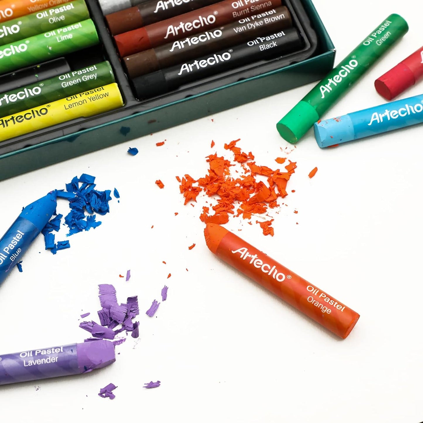 Artecho Oil Pastels Set of 48 Colors, Soft Oil Pastels for Art Painting, Drawing, Blending, Art Supplies for Artists, Beginners, Students, Teachers (10 x 70 mm)