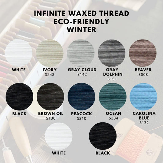 3-Ply Round Waxed Thread, 12 Colors, 252 Yards - Hand Sewing, All Leather Projects/Upholstery Thread, Macrame/Bracelet (0.55 mm, 21yd/Each)