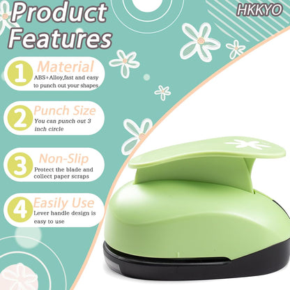 Flower Hole Punch, Flower Punches for Paper Crafts, Daisy PaperPunch, 3 inch FlowerPunch, Daisy Punches, FlowerShape Craft Punches, Large FlowerHole Puncher Shape, Scrapbooking Puncher - Crafty Corner