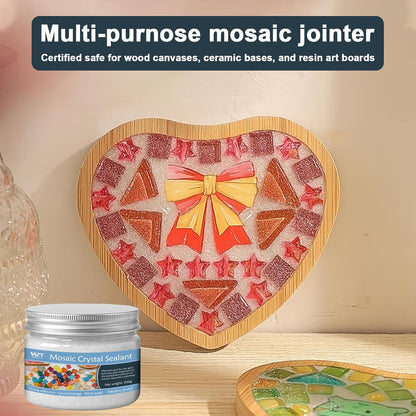 Professional Mosaic Grout for Crafts White - Quick-Dry Crystal Tile Grout with Contrast Color Technology, DIY Art Supplies for Mosaic Glass Decor, Handmade Gifts & Home Improvement Projects