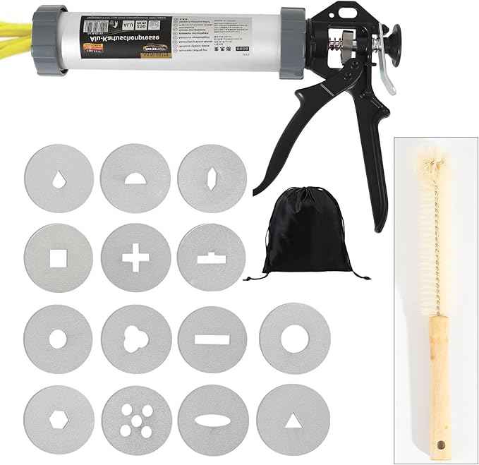 Griiyakii Clay extruder Tool，Clay Gun Tools are allocated 14 Different Plates for Sculpting and Crafting with The Hand held Clay Extrusion Gun