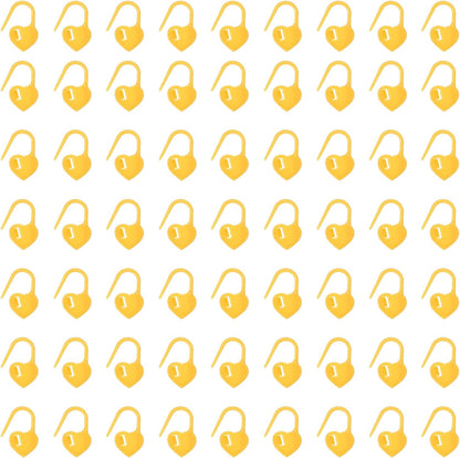 uxcell 400pcs Stitch Markers for Crocheting, Heart Shaped Crochet Marker Needle Clip Counter for Knitting Clothing Tag DIY Craft,Yellow