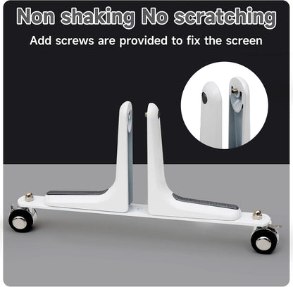 MYOYAY 2 Packs Room Divider Stand, Folding Room Divider Feet with Stainless Steel Wheels, Privacy Screen Holder Stabilizer Feet for Hotel Home Office (White)
