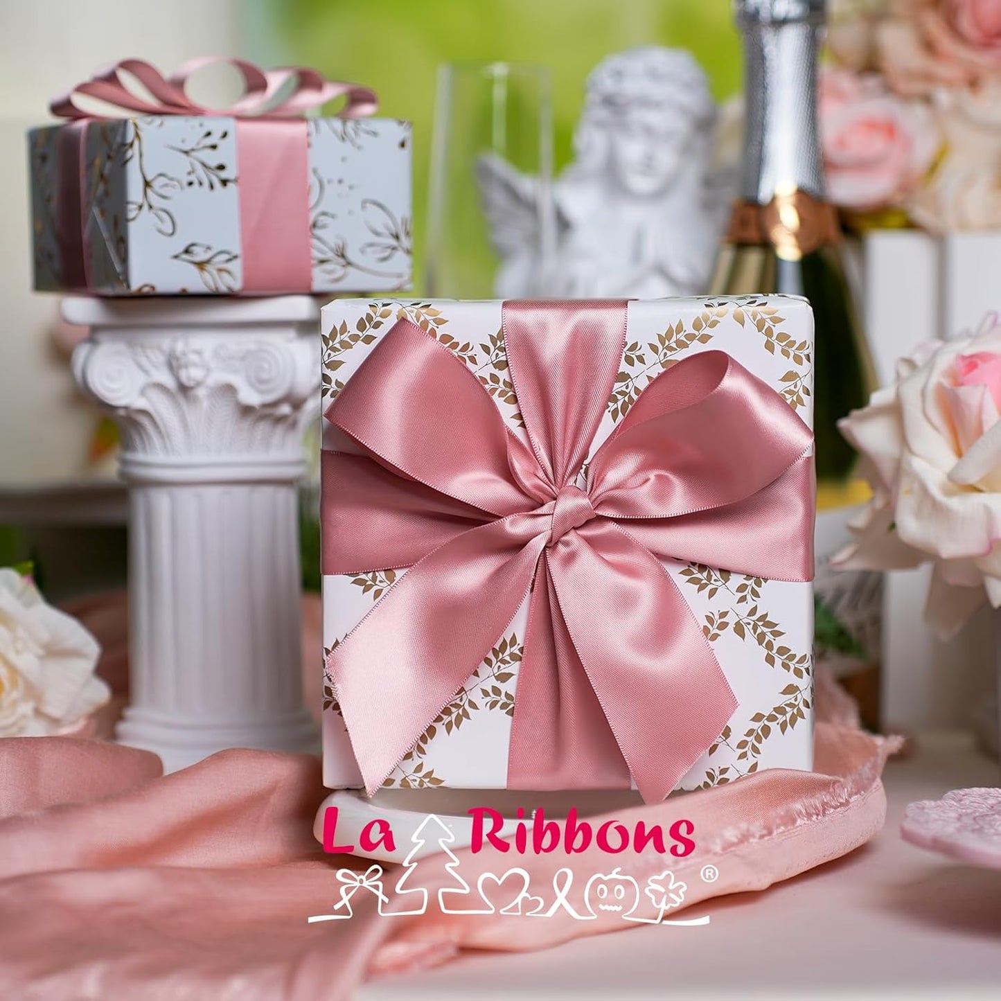LaRibbons 1 1/2 Inch 50 Yard Double Faced Satin Ribbon,Dust Pink Satin Craft Fabric Ribbon for Gift Wrapping Floral Bouquets Wedding Party Decoration - Crafty Corner