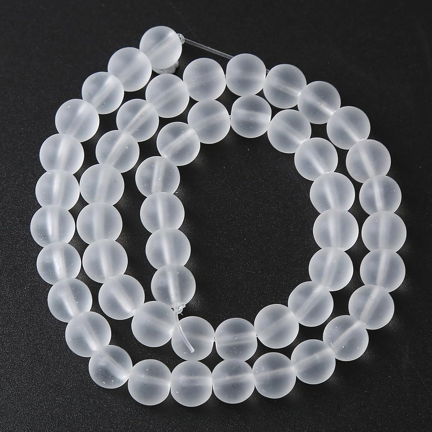 90pcs 4mm Frost White Crystal Glass Beads for Jewelry Making Round Loose Beads DIY Bracelets Necklaces Crystal Energy Healing Stone Beads 15"(4mm, Frost White Glass)